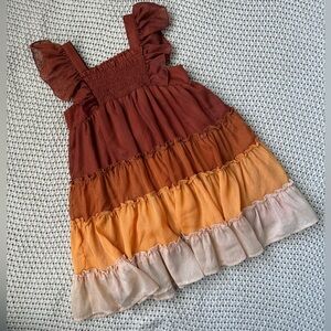 Cheeky Plum Brielle 5T Autumn Orange Tiered Dress